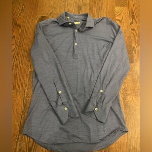 Maurizio Baldassari  Men's Casual Blue Button Down Shirt 100% wool size M Made